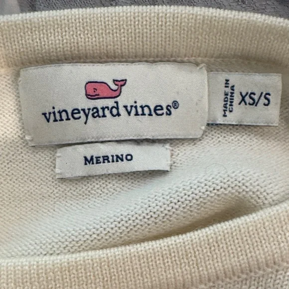 Vineyard Vines Cream and Navy Striped Poncho - Picture 3 of 4